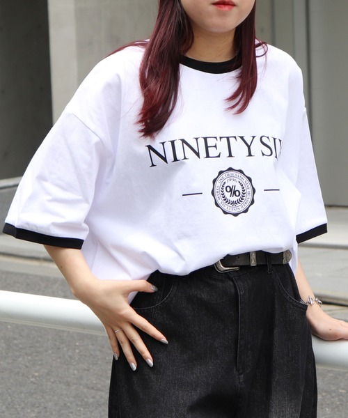 96thes(クローズ)の「韓国ストリート リンガーTシャツ(Tシャツ/カットソー・レディース・ブラック/ホワイト・L/M)」の4枚目の写真