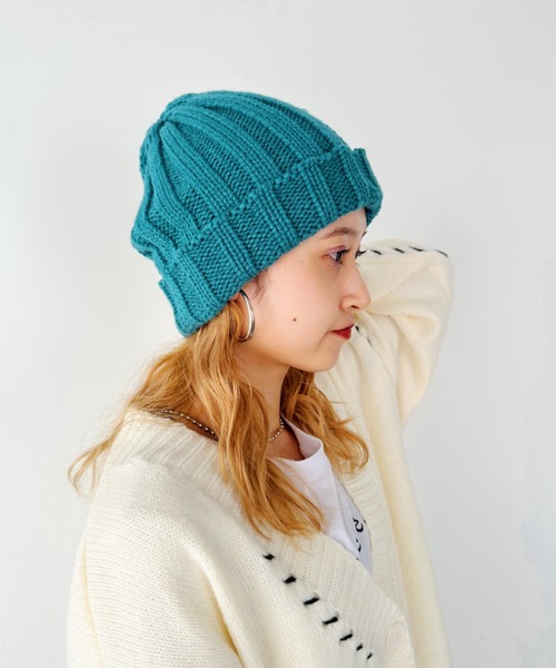 CLEA(クレア)の「太リブニットキャップ(ニットキャップ/ビーニー・レディース・アイボリー/ブラック/カーキ/グレー/ブルー/グリーン/ブラウン・FREE)」の20枚目の写真