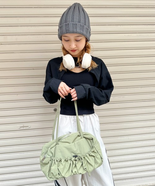 CLEA(クレア)の「太リブニットキャップ(ニットキャップ/ビーニー・レディース・アイボリー/ブラック/カーキ/グレー/ブルー/グリーン/ブラウン・FREE)」の12枚目の写真