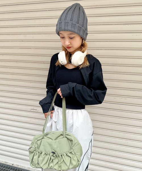 CLEA(クレア)の「太リブニットキャップ(ニットキャップ/ビーニー・レディース・アイボリー/ブラック/カーキ/グレー/ブルー/グリーン/ブラウン・FREE)」の13枚目の写真