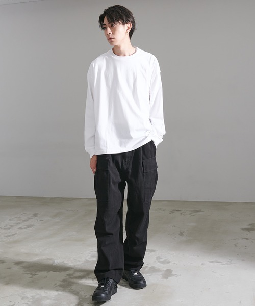 STARTER(スターター)の「『STARTER/スターター』BIG長袖TEE(Tシャツ/カットソー・メンズ・ネイビー/カーキ/ラベンダー/モカ/ライトグレー/ホワイト/ブラック/杢グレー・L/M/XL)」の9枚目の写真