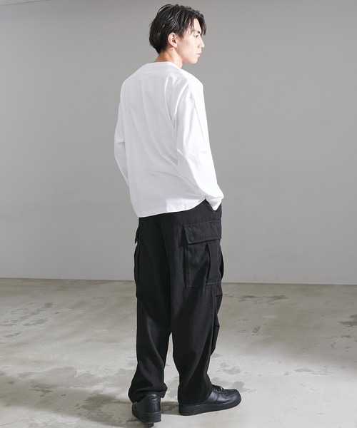 STARTER(スターター)の「『STARTER/スターター』BIG長袖TEE(Tシャツ/カットソー・メンズ・ネイビー/カーキ/ラベンダー/モカ/ライトグレー/ホワイト/ブラック/杢グレー・L/M/XL)」の11枚目の写真