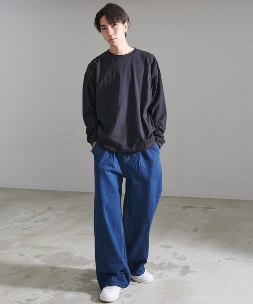STARTER(スターター)の「『STARTER/スターター』BIG長袖TEE(Tシャツ/カットソー・メンズ・ネイビー/カーキ/ラベンダー/モカ/ライトグレー/ホワイト/ブラック/杢グレー・L/M/XL)」の13枚目の写真