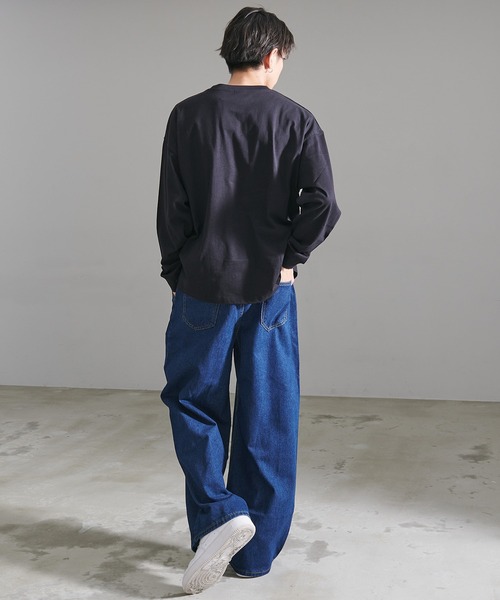 STARTER(スターター)の「『STARTER/スターター』BIG長袖TEE(Tシャツ/カットソー・メンズ・ネイビー/カーキ/ラベンダー/モカ/ライトグレー/ホワイト/ブラック/杢グレー・L/M/XL)」の14枚目の写真