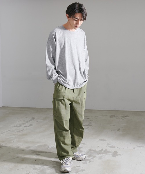 STARTER(スターター)の「『STARTER/スターター』BIG長袖TEE(Tシャツ/カットソー・メンズ・ネイビー/カーキ/ラベンダー/モカ/ライトグレー/ホワイト/ブラック/杢グレー・L/M/XL)」の20枚目の写真