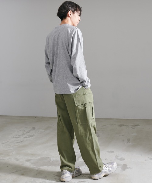 STARTER(スターター)の「『STARTER/スターター』BIG長袖TEE(Tシャツ/カットソー・メンズ・ネイビー/カーキ/ラベンダー/モカ/ライトグレー/ホワイト/ブラック/杢グレー・L/M/XL)」の21枚目の写真