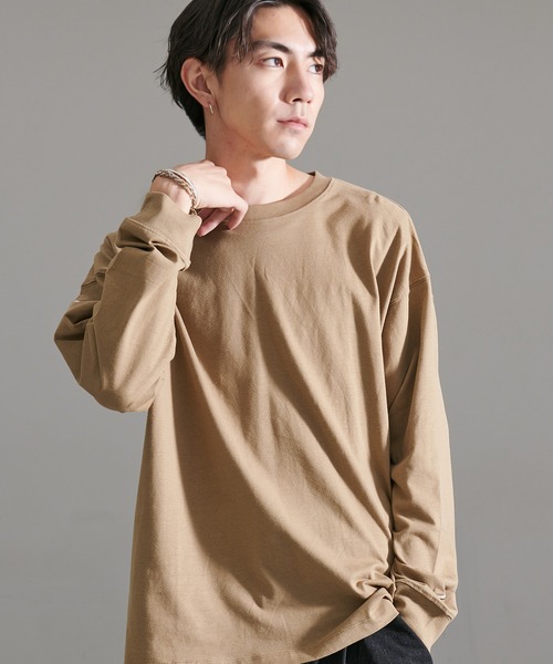 STARTER(スターター)の「『STARTER/スターター』BIG長袖TEE(Tシャツ/カットソー・メンズ・ネイビー/カーキ/ラベンダー/モカ/ライトグレー/ホワイト/ブラック/杢グレー・L/M/XL)」の22枚目の写真