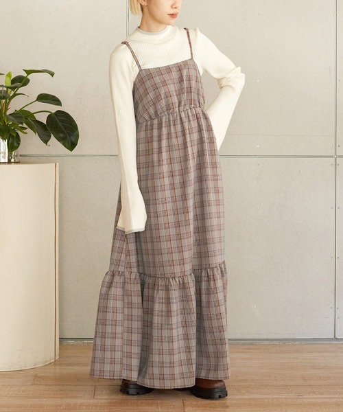 w closet（ダブルクローゼット）の「チェック柄ティアードキャミ