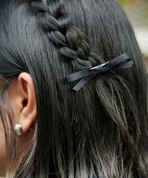 SPINNS | 【2個セット】サテンリボン ミニクリップ(バレッタ/ヘアクリップ)