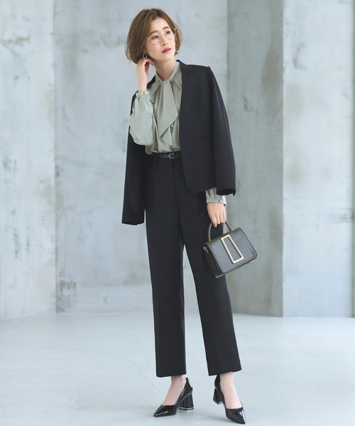 セール】ストレッチ ｜ スカーフタイデザインブラウス ｜ 長袖