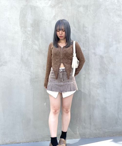 SPIGA(スピーガ)の「長袖ZIPニットトップス(カーディガン/ボレロ・レディース・ブラック/ブラウン/ホワイト・FREE)」の18枚目の写真