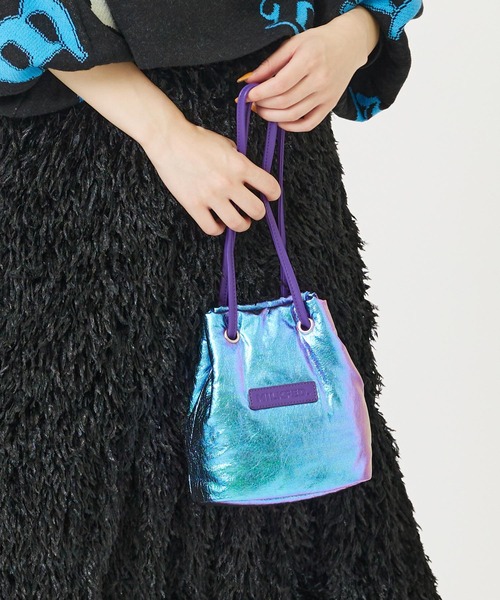 MILKFED.（ミルクフェド）の「METALLIC DRAWSTRING BAG（ショルダーバッグ・レディース・グリーン/シルバー/パープル・ONE SIZE）」の9枚目の写真