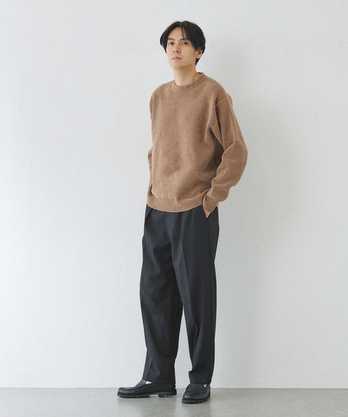 417 EDIFICE(フォーワンセブンエディフィス)の「モールニット カラーリブプルオーバー(ニット/セーター・メンズ・ベージュ/グレー/ホワイト/ブラック・MEDIUM/LARGE)」の9枚目の写真