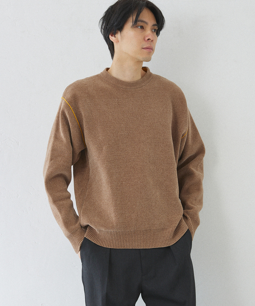 417 EDIFICE(フォーワンセブンエディフィス)の「モールニット カラーリブプルオーバー(ニット/セーター・メンズ・ベージュ/グレー/ホワイト/ブラック・MEDIUM/LARGE)」の10枚目の写真