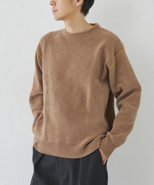 417 EDIFICE(フォーワンセブンエディフィス)の「モールニット カラーリブプルオーバー(ニット/セーター・メンズ・ベージュ/グレー/ホワイト/ブラック・MEDIUM/LARGE)」の12枚目の写真