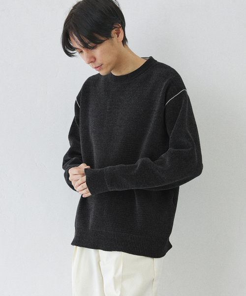417 EDIFICE（フォーワンセブンエディフィス）の「モールニット カラーリブプルオーバー（ニット/セーター）」 - WEAR セーター ニット  モールニット カラーリブ プルオーバー メンズ レディース フォーワンセブンエディフィス ニット セーター Ｌ