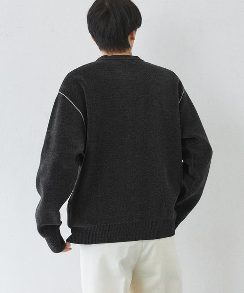 417 EDIFICE(フォーワンセブンエディフィス)の「モールニット カラーリブプルオーバー(ニット/セーター・メンズ・ベージュ/グレー/ホワイト/ブラック・MEDIUM/LARGE)」の15枚目の写真
