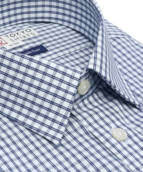 TOKYO SHIRTS（トウキョウシャツ）の「【心地のいいシャツ】超形態安定ノーアイロン レギュラー 長袖ビジネスワイシャツ（ビジネスシャツ・メンズ・ネイビー・首回り37cm-裄丈80cm/首回り39cm-裄丈80cm/首回り39cm-裄丈84cm/首回り41cm-裄丈82cm/首回り41cm-裄丈86cm/首回り42cm-裄丈82cm/首回り42cm-裄丈86cm/首回り43cm-裄丈82cm/首回り43cm-裄丈86cm/首回り37cm-裄丈84cm）」の4枚目の写真