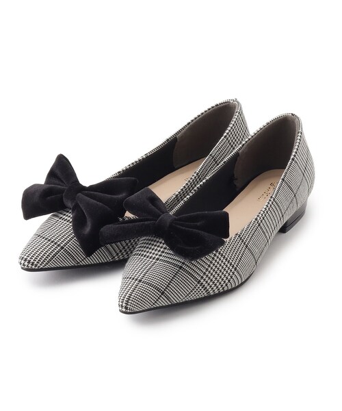 ITS'DEMO（イッツデモ）の「◆【2way/スエード調&チェック柄/クッションインソール/2サイズ展開】リボンパンプス（パンプス・レディース・ボルドー/ブラック/グレー系1・40/38）」の3枚目の写真