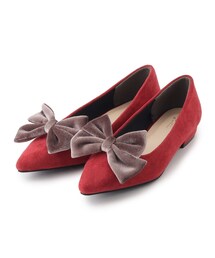 ITS'DEMO | 【2way/スエード調&チェック柄/クッションインソール/2サイズ展開】リボンパンプス(パンプス)