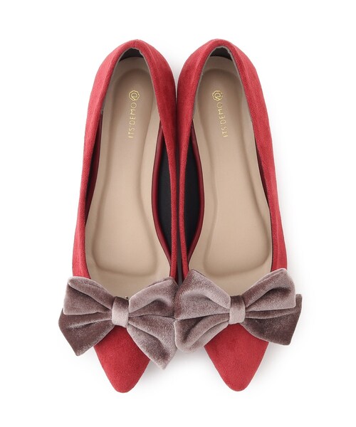 ITS'DEMO（イッツデモ）の「◆【2way/スエード調&チェック柄/クッションインソール/2サイズ展開】リボンパンプス（パンプス・レディース・ボルドー/ブラック/グレー系1・40/38）」の7枚目の写真