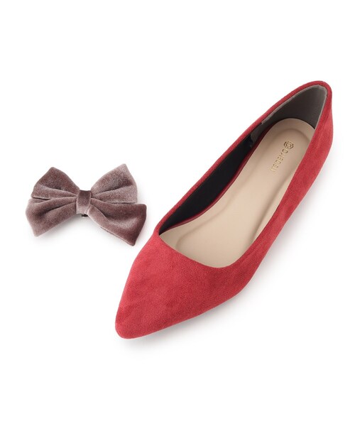 ITS'DEMO（イッツデモ）の「◆【2way/スエード調&チェック柄/クッションインソール/2サイズ展開】リボンパンプス（パンプス・レディース・ボルドー/ブラック/グレー系1・40/38）」の9枚目の写真