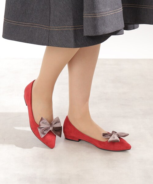 ITS'DEMO（イッツデモ）の「◆【2way/スエード調&チェック柄/クッションインソール/2サイズ展開】リボンパンプス（パンプス・レディース・ボルドー/ブラック/グレー系1・40/38）」の18枚目の写真