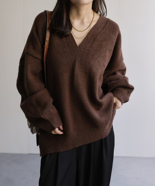 セール】ディープVネックニット / オーバーサイズニット（ニット