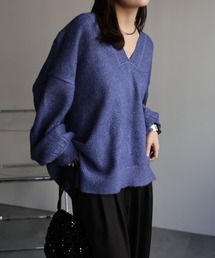 オーバーサイズ」に該当するレディースのニット/セーター（ブルー