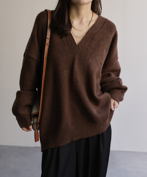 セール】ディープVネックニット / オーバーサイズニット（ニット