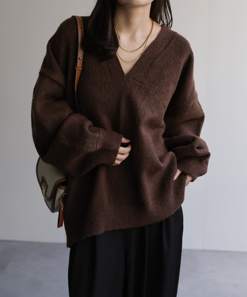 セール】ディープVネックニット / オーバーサイズニット（ニット