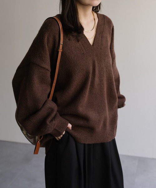 セール】ディープVネックニット / オーバーサイズニット（ニット