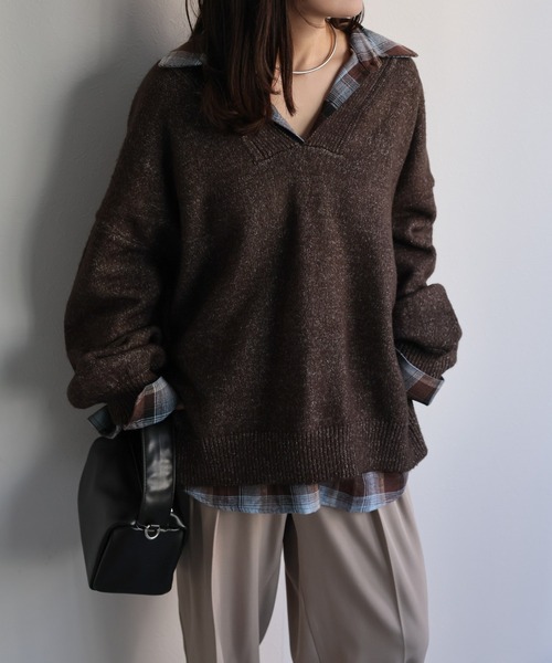 セール】ディープVネックニット / オーバーサイズニット（ニット