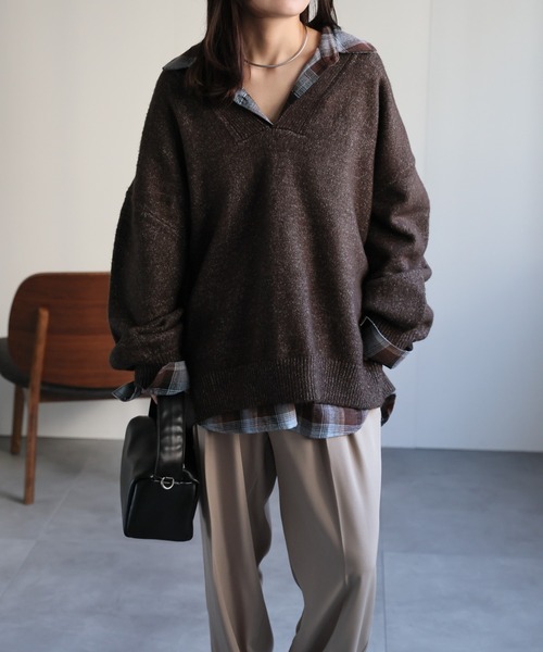 セール】ディープVネックニット / オーバーサイズニット（ニット