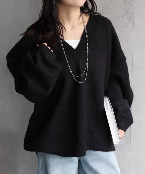 セール】ディープVネックニット / オーバーサイズニット（ニット