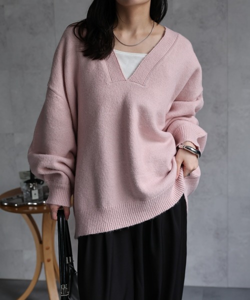 60％オフ　RomaRo ブラック Vネック セーター コットン オーバーサイズ Vネックセーター | Brooks Brothers