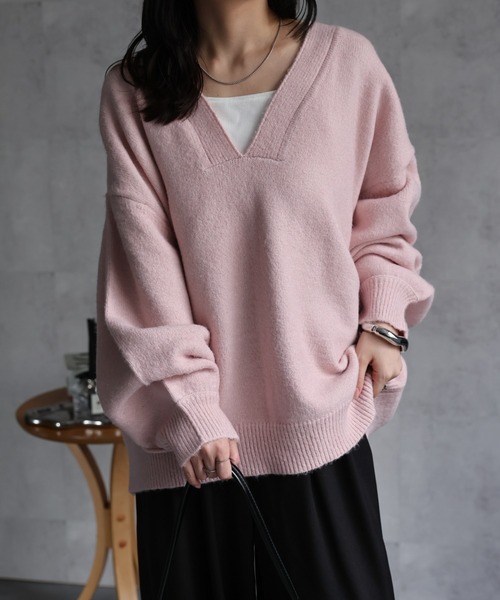 セール】ディープVネックニット / オーバーサイズニット（ニット
