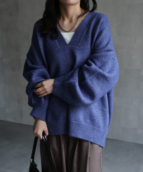 セール】ディープVネックニット / オーバーサイズニット（ニット