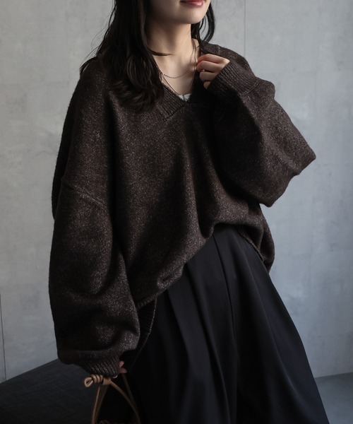 セール】ディープVネックニット / オーバーサイズニット（ニット