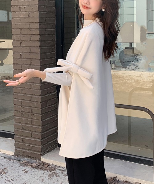 MAISON DE THERESE(メゾン ド テレーズ)の「ラシャマント(ポンチョ・レディース・ホワイト/ベージュ・FREE)」の20枚目の写真