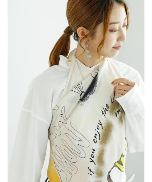 Te chichi(テチチ)の「柄スカーフ(ストール/ショール・レディース・オフホワイト/ブラウン/ブラック/グリーン・F)」の11枚目の写真