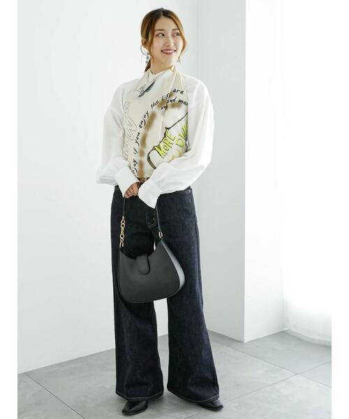 Te chichi(テチチ)の「柄スカーフ(ストール/ショール・レディース・オフホワイト/ブラウン/ブラック/グリーン・F)」の12枚目の写真