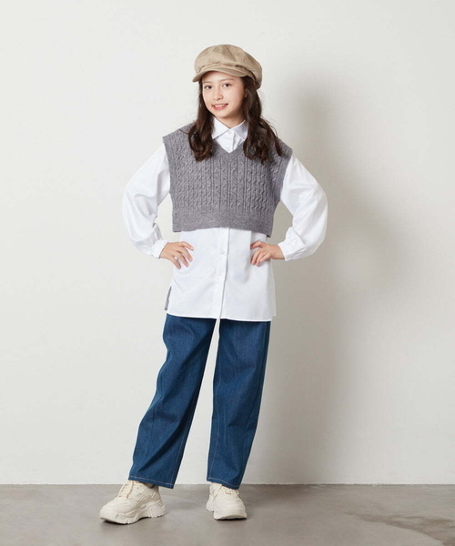 a.v.v（アーヴェヴェ）の「[KIDS]キャスケット（キャスケット・キッズ・ブラック/ベージュ・ONESIZE）」の21枚目の写真