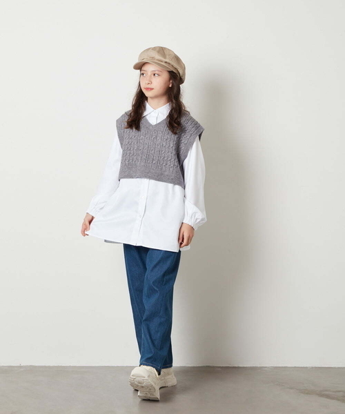 a.v.v（アーヴェヴェ）の「[KIDS]キャスケット（キャスケット・キッズ・ブラック/ベージュ・ONESIZE）」の22枚目の写真