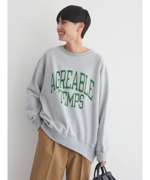 AMERICAN HOLIC（アメリカンホリック）の「ネップ裏毛ロゴスウェット（スウェット・レディース・チャコールグレー/ホワイト系その他/グレー系その他・M/L）」の11枚目の写真