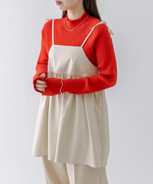 mline（エムライン）の「[mline]ショートプチハイニット（ニット/セーター・レディース・レッド/ブルー/ブラック/アイボリー/グリーン・FREE）」の10枚目の写真