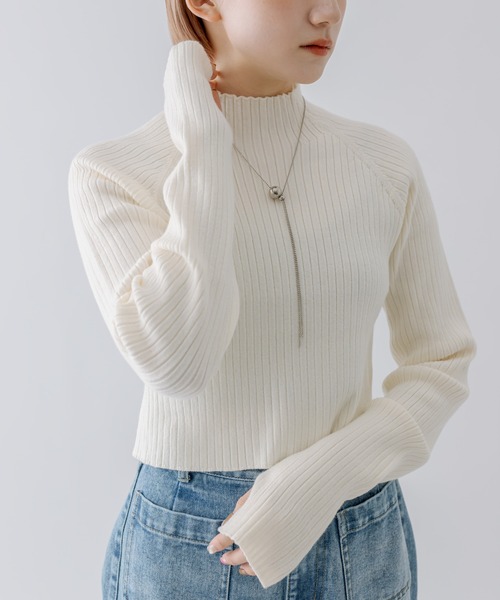 mline（エムライン）の「[mline]ショートプチハイニット（ニット/セーター・レディース・レッド/ブルー/ブラック/アイボリー/グリーン・FREE）」の16枚目の写真