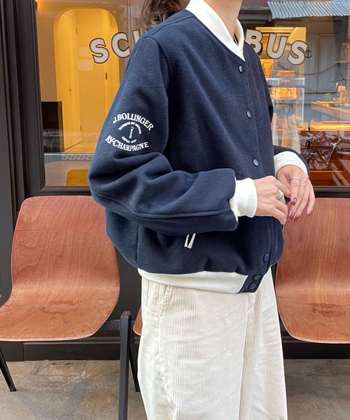 CANAL JEAN(キャナルジーン)の「El mar 袖刺繍スタジャン(スタジャン・レディース・ブラウン/ネイビー・ONE SIZE)」の18枚目の写真