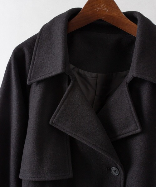 SpRay（スプレイ）の「エコウールボリュスリミニトレンチコート（トレンチコート・レディース・アイボリー/グレイッシュベージュ/ブラック・FREE）」の22枚目の写真