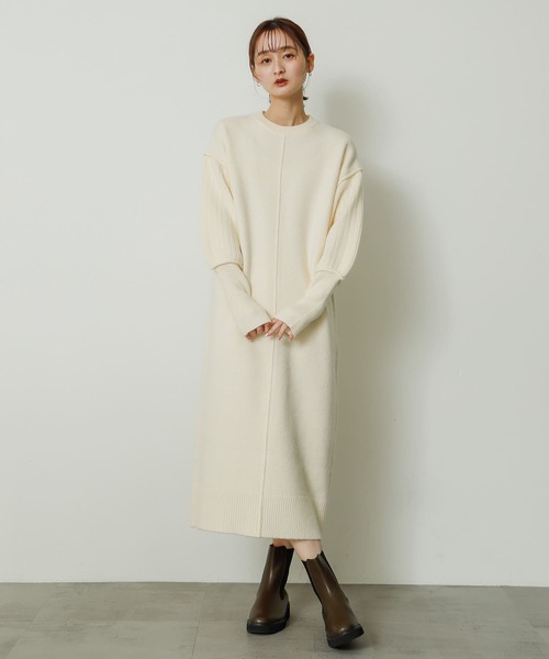 SENSE OF PLACE by URBAN RESEARCH(センスオブプレイスバイアーバンリサーチ)の「センターシームサムホールニットワンピース(ワンピース・レディース・グレー/アイボリー/ネイビー・ONE)」の5枚目の写真